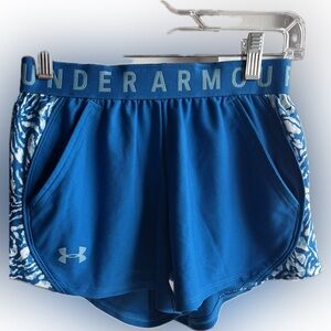 UA Play Up 3.0 Short Cruise Blue Print Unlined 3” XXS